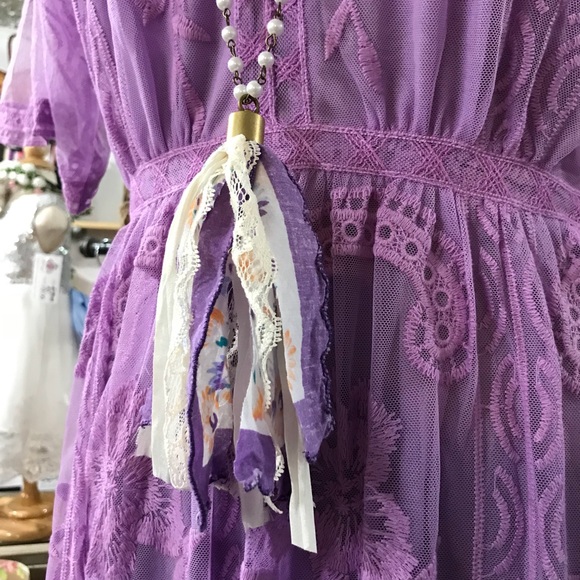 Ultra Violet Lace Romper Maxi - Picture 3 of 3